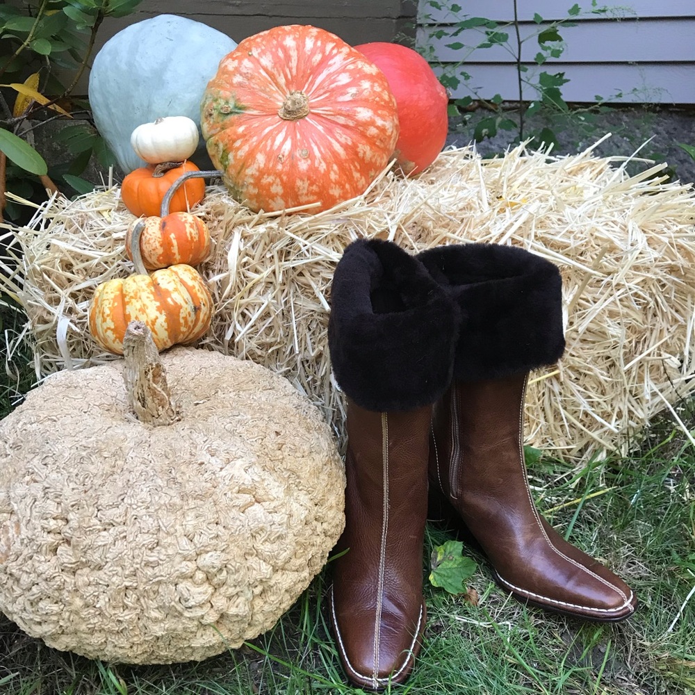 Lauren Ralph Lauren Leather Boots with Faux Fur